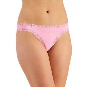 Jenni by Jennifer Moore Womens Size XXL Lace-Trim Thong Panty Cali Pink 120‎